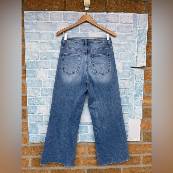 BAYEAS High -Rise Wide Leg Jeans with Frayed Hem size 28 - Picture 5 of 8